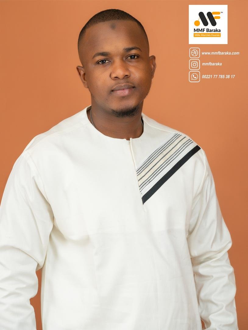 Chemise crème à bande diagonale