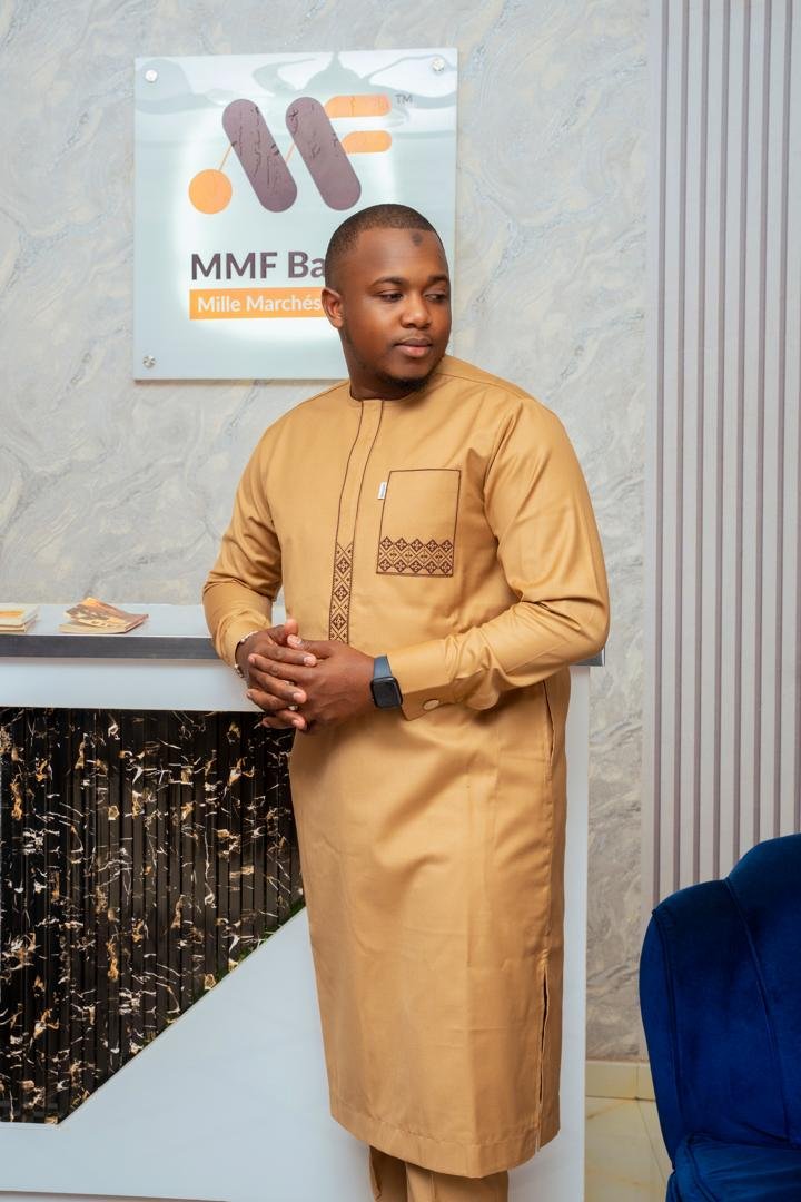 Kaftan safran MMF Baraka à broderie ton sur ton